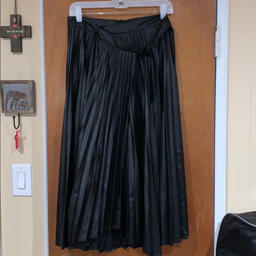 Beautiful black faux leather wrap skirt from Zara!